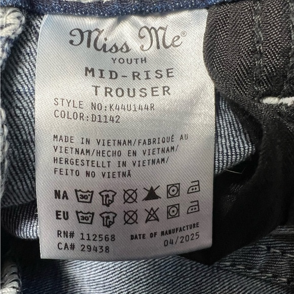 Girls Miss Me Mid-Rise Denim Trousers - Picture 2 of 7